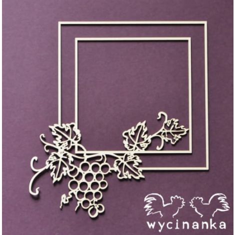 Tekturka Wycinanka Communion - Ramka kwadratowa Liście Winogrona